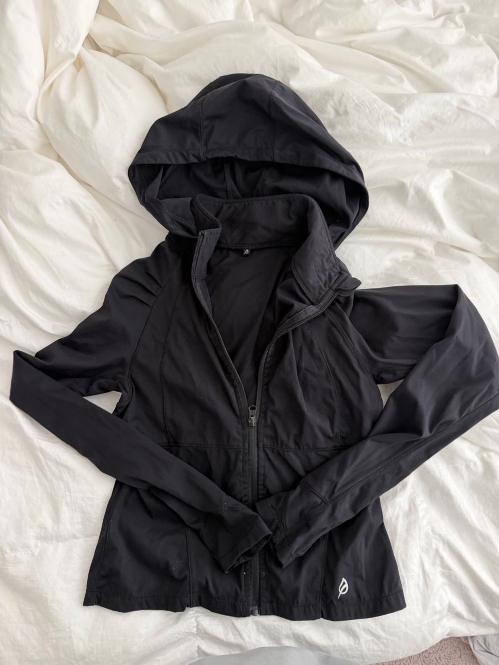 P’tula Black Hooded Jacket with Stretch Fit